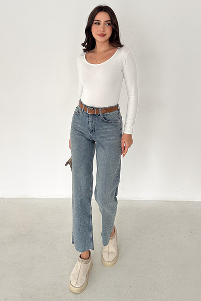 Noa&Noa Women's High Waist Straight Leg Jeans – Blue Line