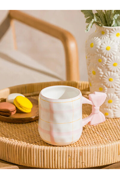 LC Waikiki LCW HOME Pembe Fiyonk Baskılı Seramik Kupa 450 Ml