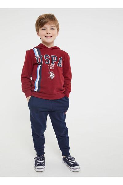 U.S. Polo Assn. Boys Burgundy Tracksuit Set