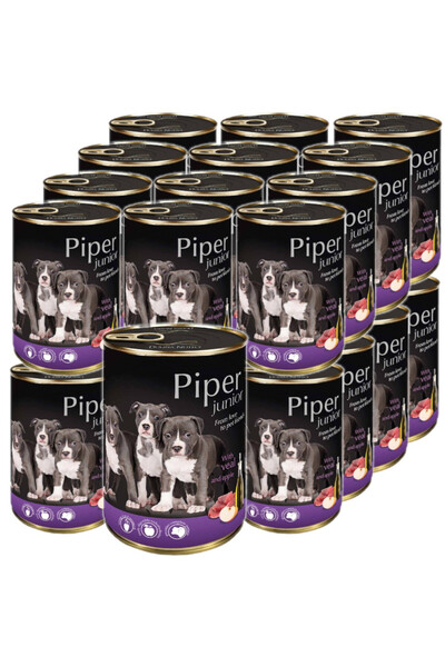 Other DOLINA NOTECI PIPER Junior Vițel cu mere 24x400g hrană umedă pentru câini