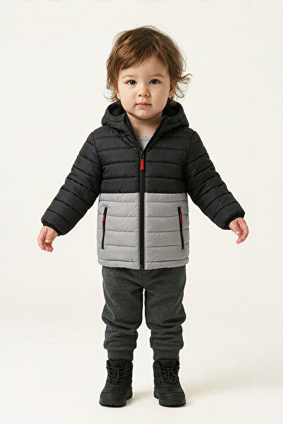 D1fference ERKEK-KIZ Bebek ve Çocuk Şişme Mont Su ve Rüzgar Geçirmez Kürk Ast...