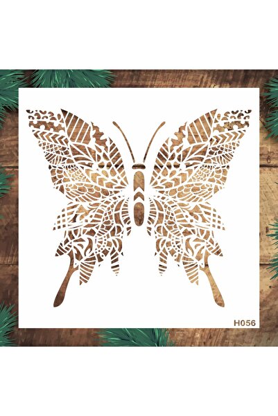 STENCİLTASARIM Stencil Tasarım H056 Kelebek Duvar, Eşya,kumaş,fayans Boyama Ş...