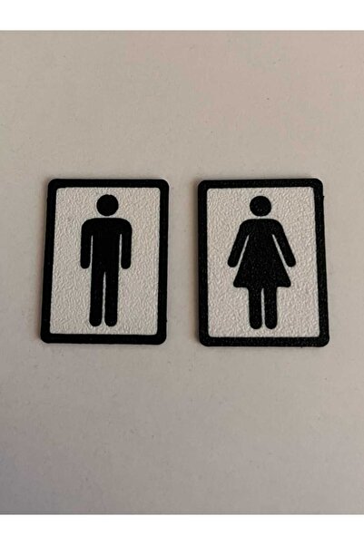 lucien vela Vismond 3D Kabartmalı Bay Tuvalet Kapı Levhası Seti - WC Tabelası...