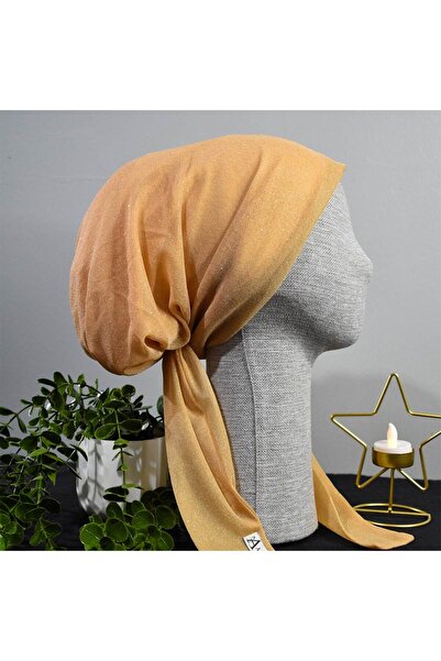 Anatolye Kavuniçi Simli Abiyelik Şifon Eşarp Bone - Kaymaz Terletmez (Kaymayan)