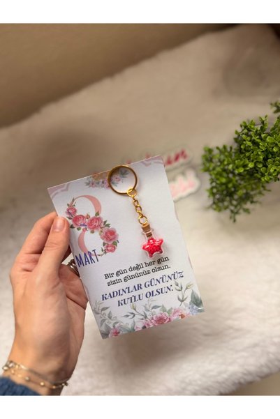 SOFT 6 adet Kumlu yıldız kadınlar günü hediyelik anahtarlık