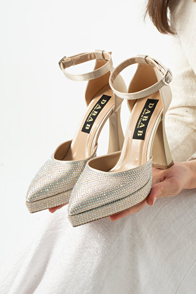 dabab shoes Serenya Women's Pointed Toe 11 cm Platform Heeled Evening Dress S...