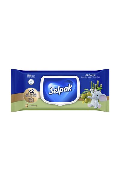 Selpak Wet Wipes Organic 50 Pack Bamboo&Z.Yagli