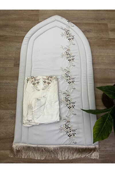 alzawia 1cm embroidered foam prayer rug with matching embroidered prayer mat ...