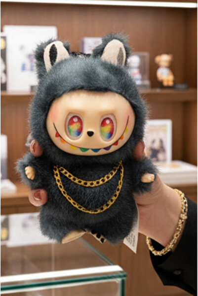 BLACK DİAMOND PLUSH TOY Siyah LABUBU & Kolyeli Özel seri