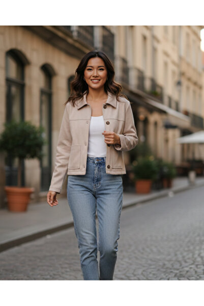 Stil Center Düğmeli Süet Ceket