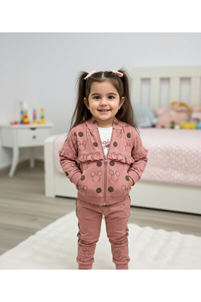 Fırfır Ve Nakış Detaylı 3'lü Kız Bebek Takımı