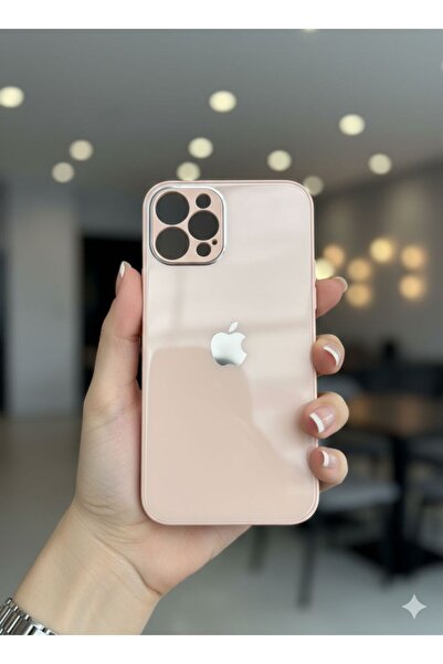 TECNOTREND İPhone 12 PRO Uyumlu LOGOLU Glass Arkası Cam Şık Tasarım Sert KAME...