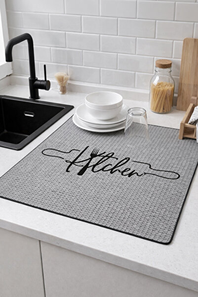 Nihai Ev Büyük Boy Dijital Baskı Bulaşık Kurutma Matı Bulaşık Kurutma Örtüsü ...