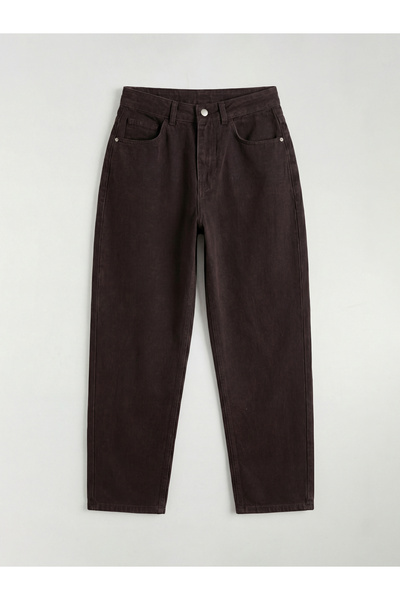 LC Waikiki Brown Barrel Fit Women's Jean Pants
