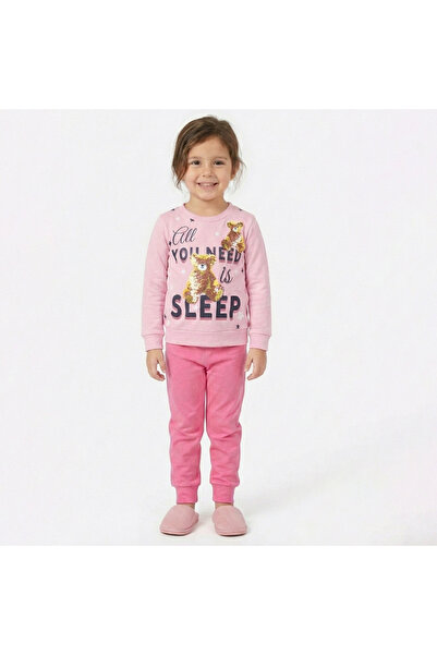 levanapajamas Girls' cotton pajama set - pink with a cute print