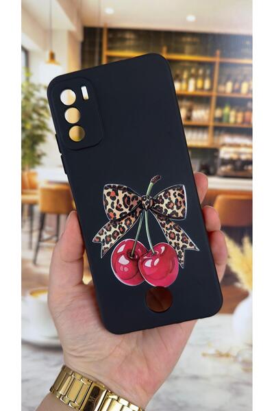 Vip Case REEDER S19 MAX PRO S Uyumlu Kiraz Fiyonk Leopar Desenli Silikon Darb...