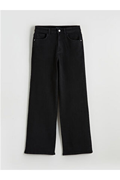 LC Waikiki M1 Sezon Black High Waist Wideleg Women's Jean Pants