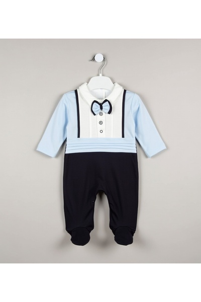 MİNİBORN Papyonlu Askı Detaylı Erkek Bebek Tulum