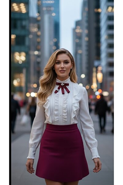 LO ADORO Kadın Kelebek Grogen Kurdele Kravat Papyon Yaka Aksesuar Broş Yaka İ...