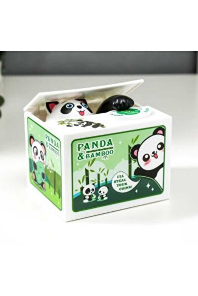 mr shopping MR Panda Sevimli Elektronik Otomatik Para Yiyen Kumbara Sesli Har...