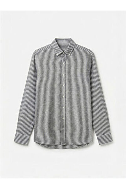 LC Waikiki Artı-Store Men's Button-Down Collar Long Sleeve Striped Patterned ...