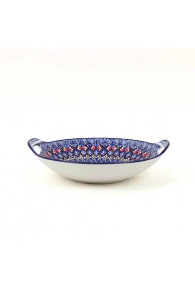 Generic Ceramic deep plate with colorful geometric patterns - 9 inches