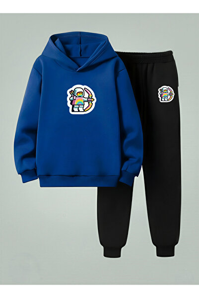 LORVEX Çocuk Swea tricou - Set de trening pentru bărbați (cu glugă) cu imprim...