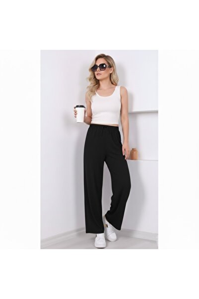 THEBEK Women's Wide-Legged Wrinkled Pants – Lightweight Fabric, Comfortable Fit