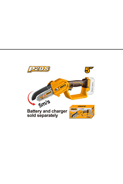 Ingco Cordless chain saw 127 mm 20 V (without battery and charger)