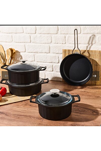 asc.home Granite Cast Iron Cookware Set (5 mm 7 Pieces)