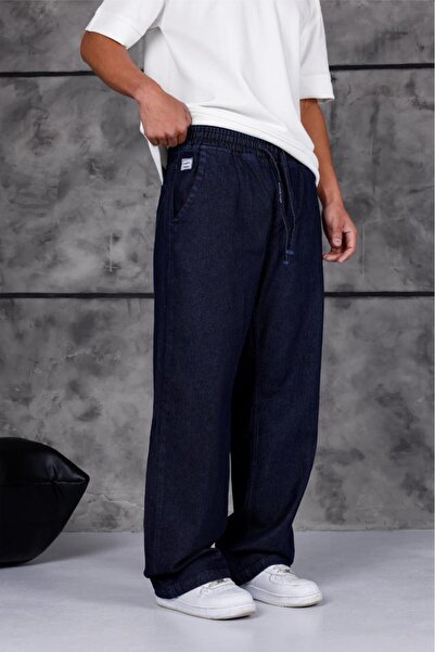 Oksit Jackson Unisex Oversized Denim Jeans with Drawstring and Elastic Waist ...