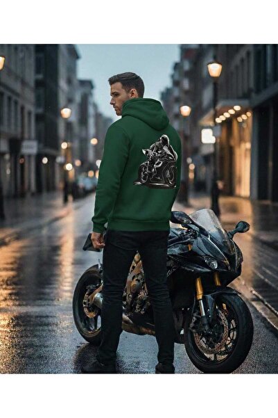DİVİN Hooded Motorcycle Spirit Oversized Sweatshirt