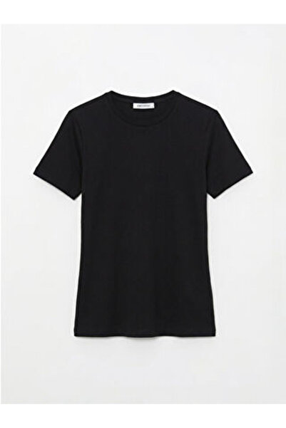 LC Waikiki artı-store Γυναικείο μπλουζάκι στενής εφαρμογής με λαιμόκοψη ποδηλ...