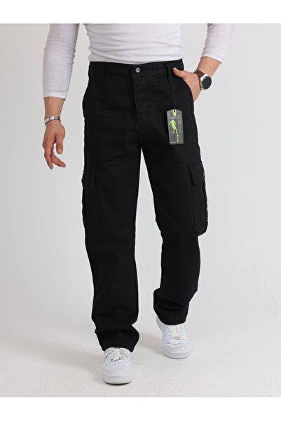 Penaltı Men's Baggy Cargo Pocket Pack Black Trousers