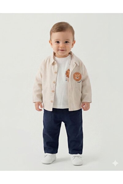 Butik Aslan Baskılı Erkek Üç'lü Takım