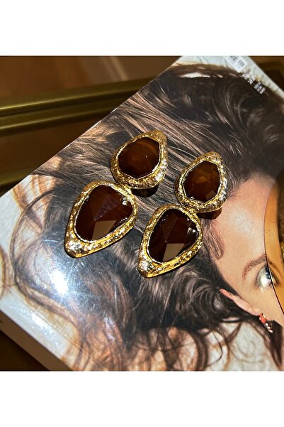 Dore Kristal Taşlı Tasarım Küpe