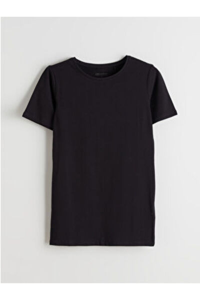 LC Waikiki artplus-store Γυναικείο μπλουζάκι στενής εφαρμογής με λαιμόκοψη κα...