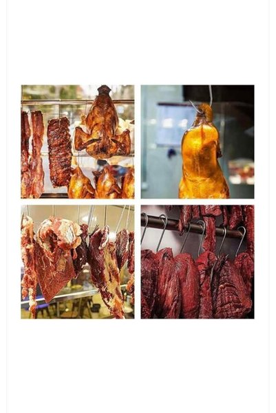 OEM Set 30 carlige din inox pentru macelarie sau afumatoare carne, tip S, 15 cm