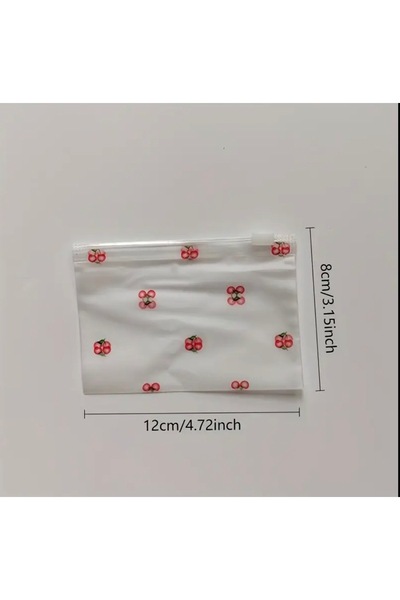 DAK 3 Adet Kiraz Desenli Mini Poşet Cüzdan / Sticker Çıkartma, Takı, Toka Dep...