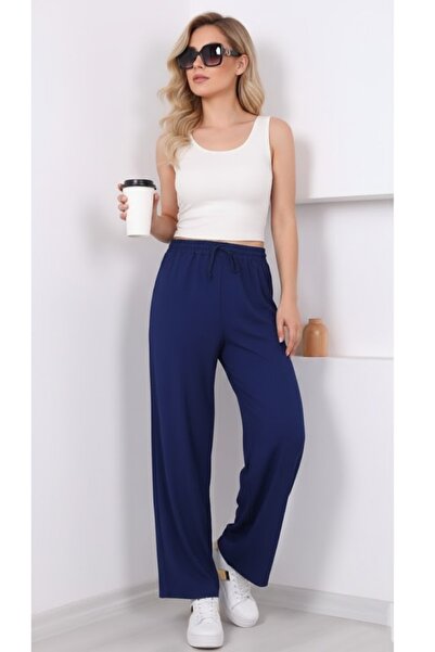 THEBEK Women's Wide-Legged Wrinkled Pants – Lightweight Fabric, Comfortable Fit