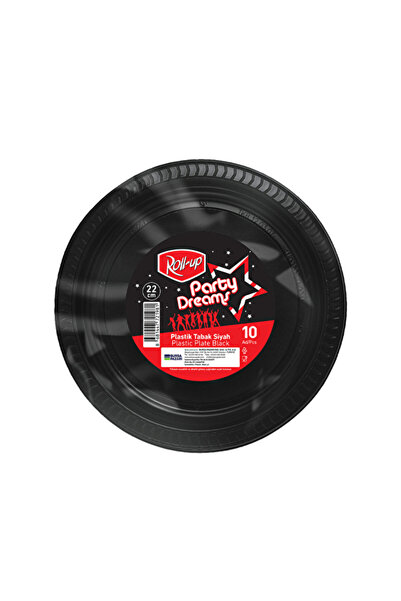 Roll-Up 3 قطع أطباق بارتي دريمز باللون الأسود، عبوة من 10 قطع