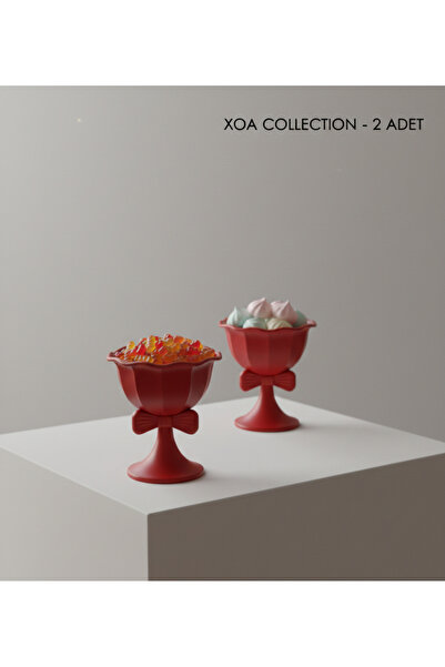 XOA Collection Kahve Yanı Sunumluk 2’li Set – Ayaklı Fiyonklu Lokumluk & Çiko...