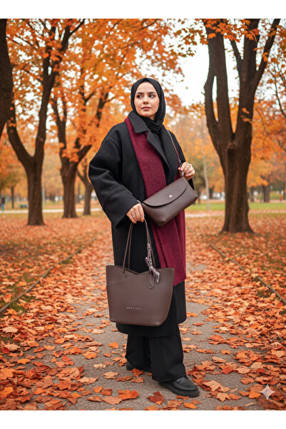 Just Polo JP Original Just Polo Puppy Scarf Detailed Double Shoulder and Cros...