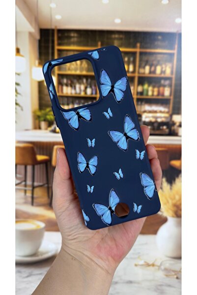 Vip Case حافظة مطاطية كلاسيكية من السيليكون ممتصة للصدمات بنمط الفراشة الزرقا...