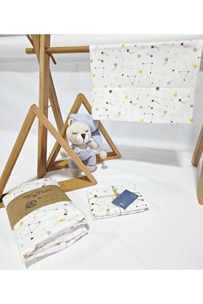 tiny plans ملاية أطفال مرنة - طقم غطاء وسادة مقاس 40x80 سم