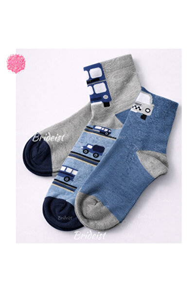 BRIDEIST WEDDING CO Children's Patterned Set of 3 |   Cotton Socks Set Breath...