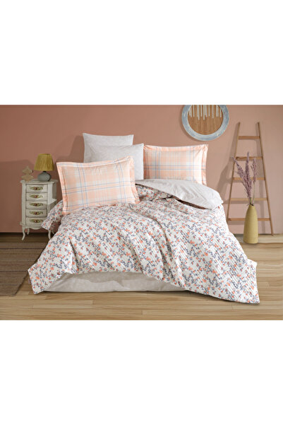 CASIMI Poplin Cotton Bedding Set, Quilted, 2 Persons - Lola Salmon