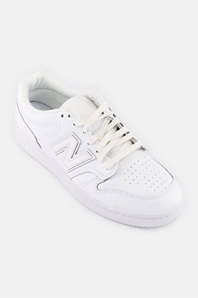 New Balance حذاء رجالي BB480L3W برباط قياسي، أبيض