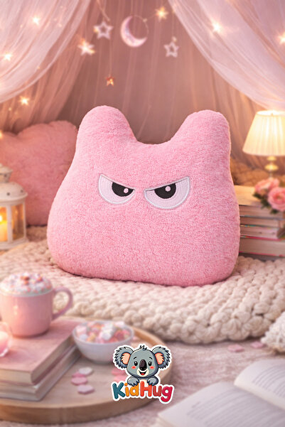 KidHug Embroidered Eye Lumbar Support Plush Pillow – for Car, Gamer, Office a...