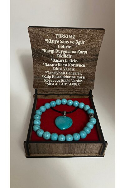 Romea Necklace and Bracelet with Turquoise Stone, Boxed Jewelry Set, Special ...